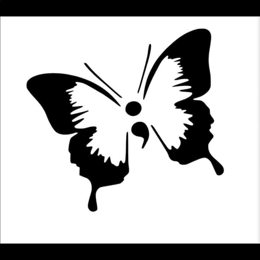 Suicide awareness butterfly vinyl car decal